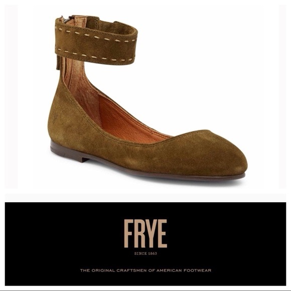 Frye Shoes - Frye Suede Ankle Strap Sandals - Olive Green Suede size 8.5